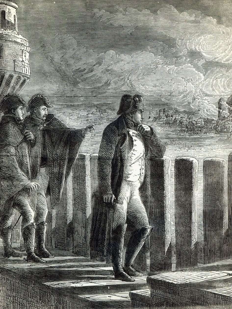 Napoleón observando el incendio de Moscú en 1812 de English School