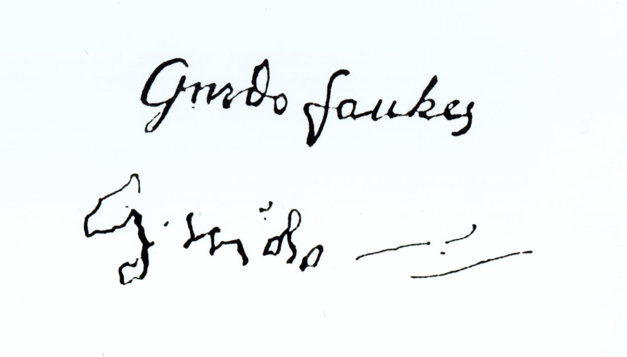 Firma de Guy Fawkes (1570-1606) de English School
