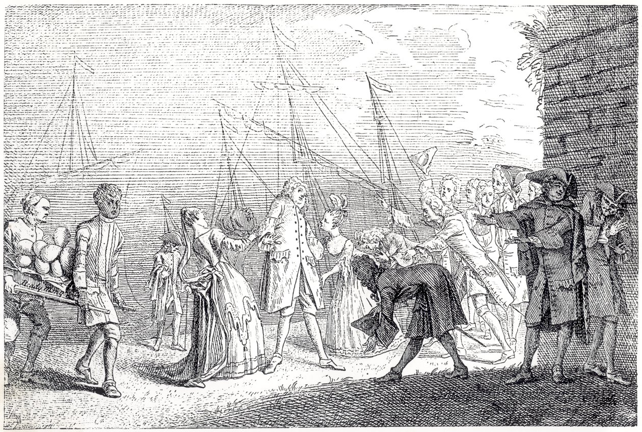 El desembarco en Inglaterra de Senesino, 1719 de English School