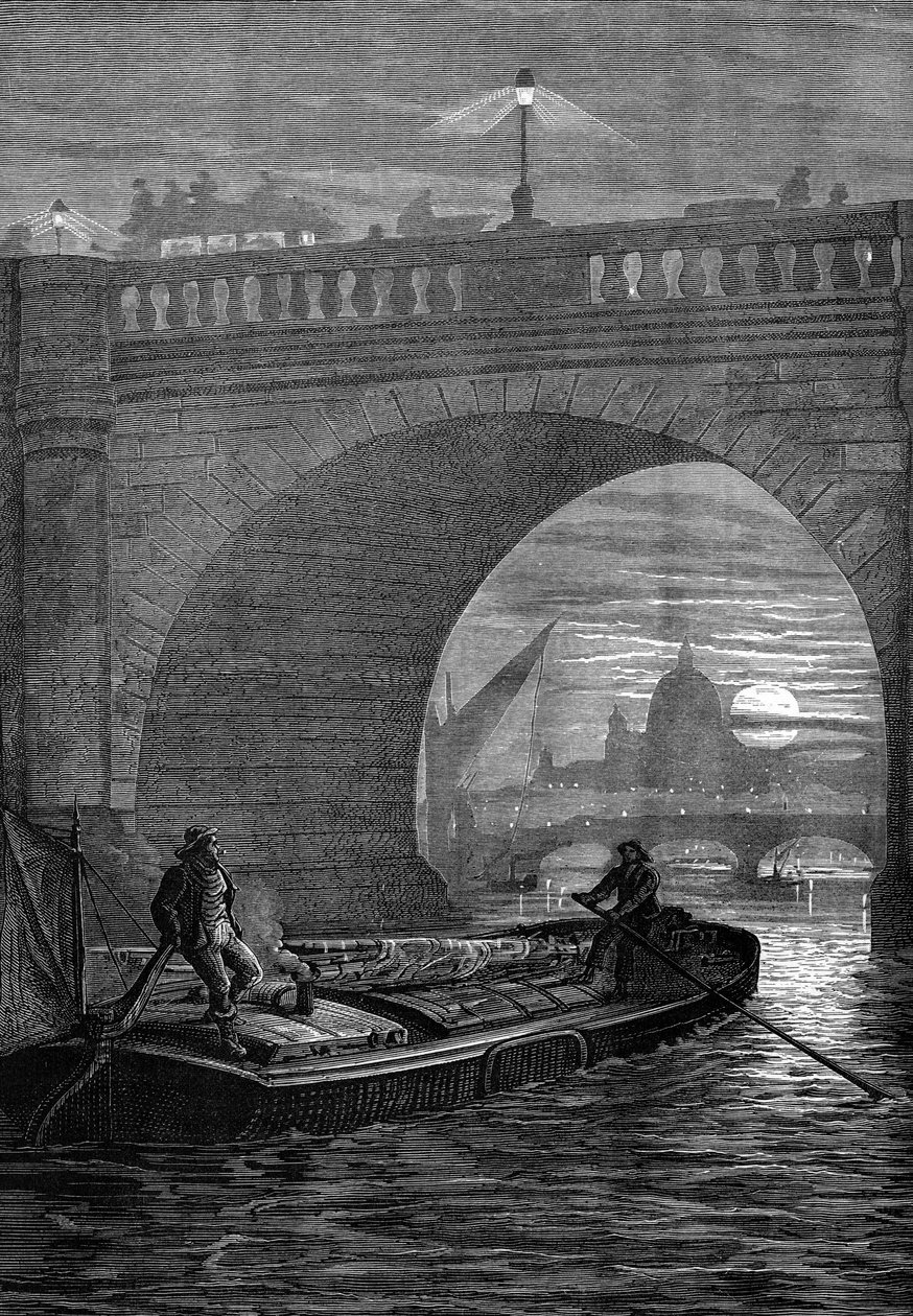 Puente de Waterloo de noche de English School