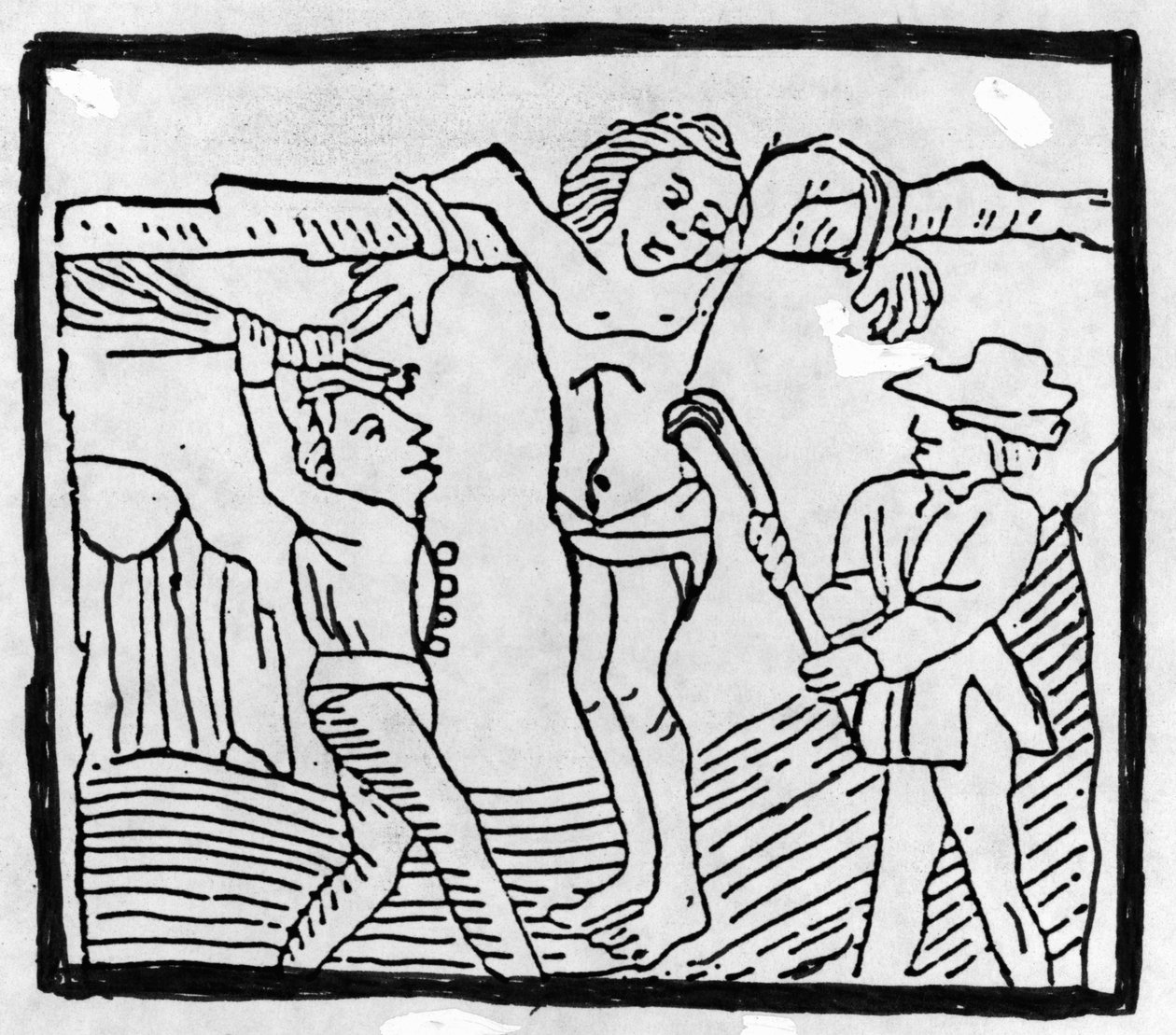 Azotando a un vagabundo durante el período Tudor de English School