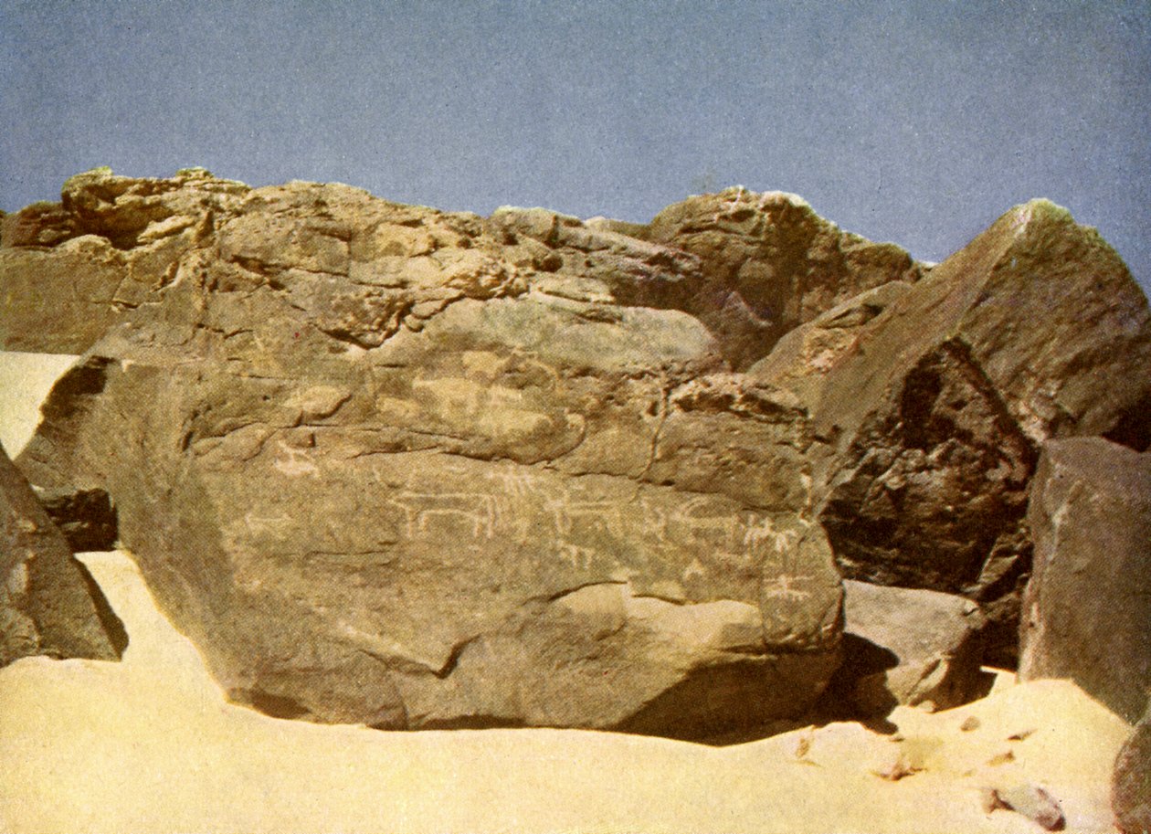 Roca con jeroglíficos prehistóricos, Egipto de English Photographer