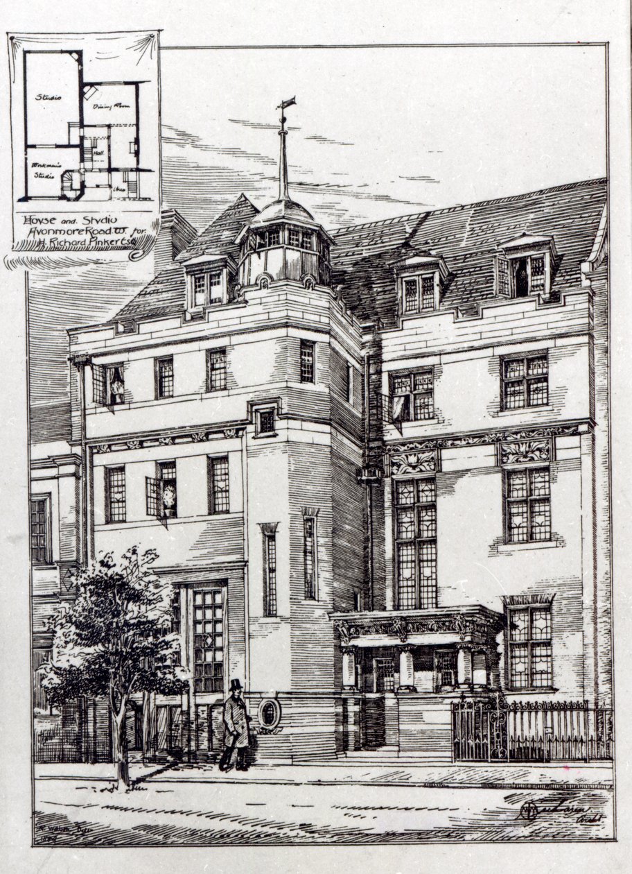 Estudio de un escultor, 1892 de English School