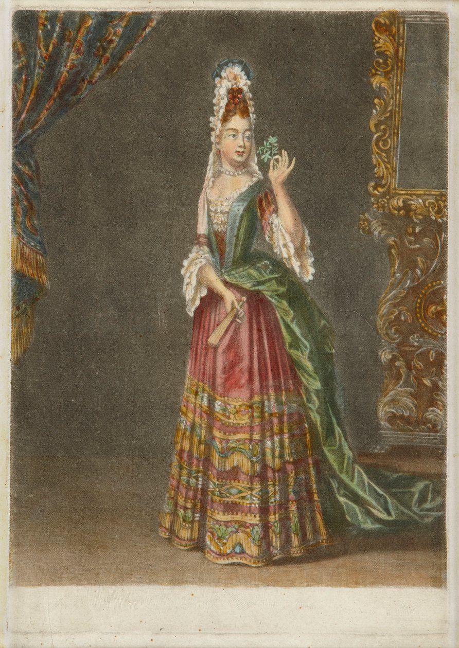 Una dama en una mantua de English School