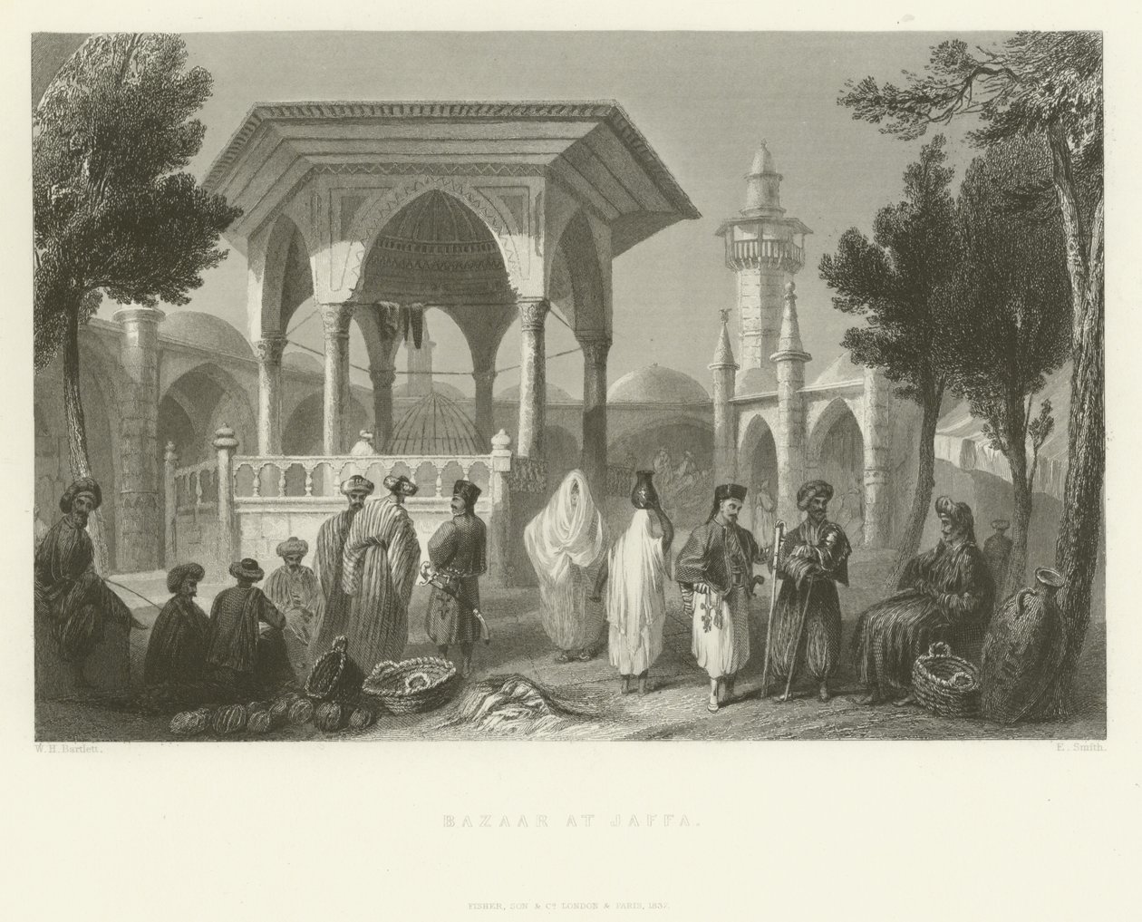 Bazar en Jaffa, 1837 de English School