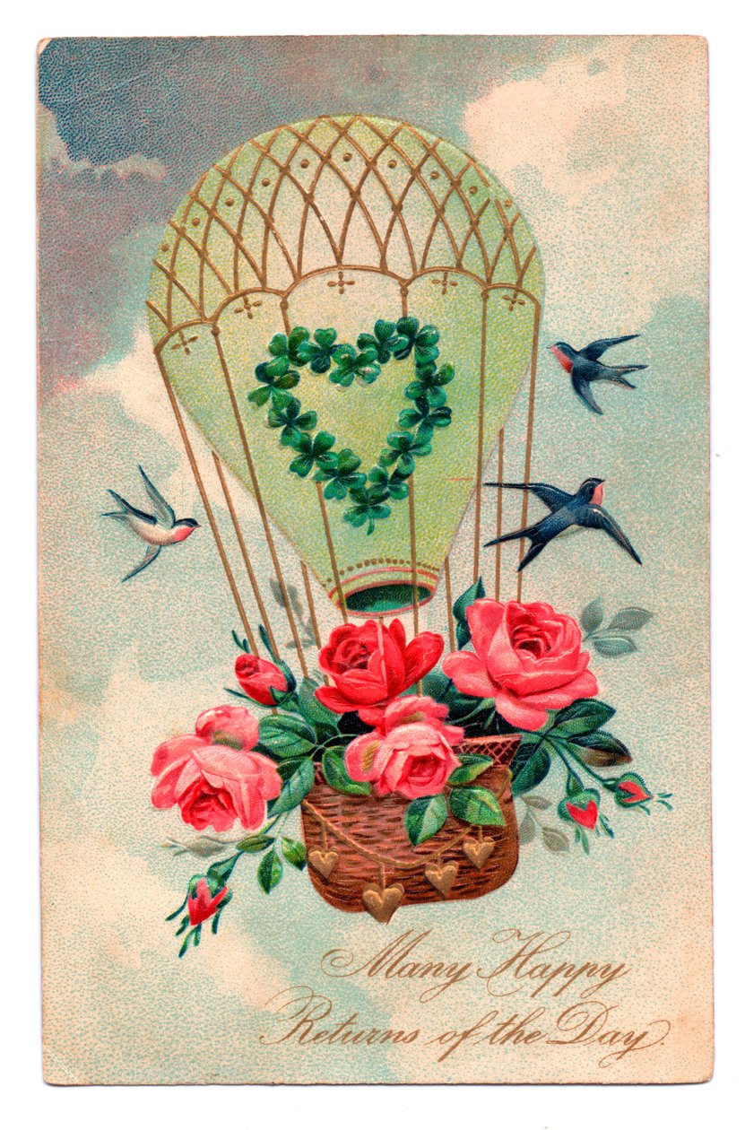 Tarjeta de cumpleaños, c.1907 de English School