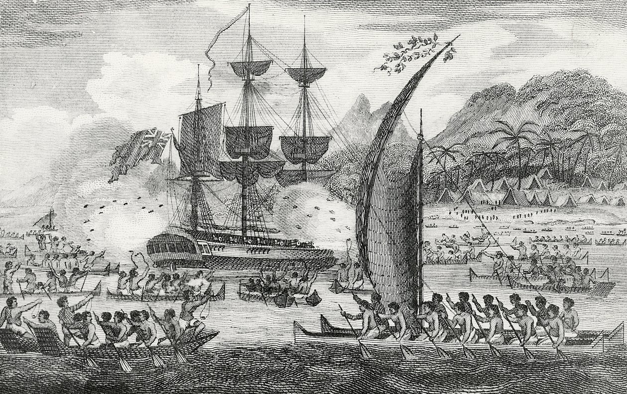 El capitán Wallis atacado por los indios de English School