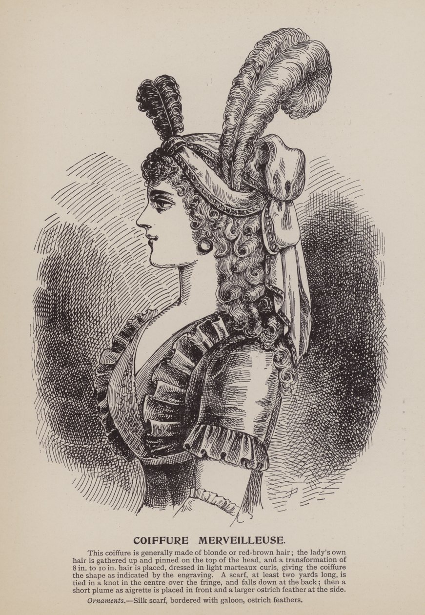 Coiffure Merveilleuse (grabado) de English School