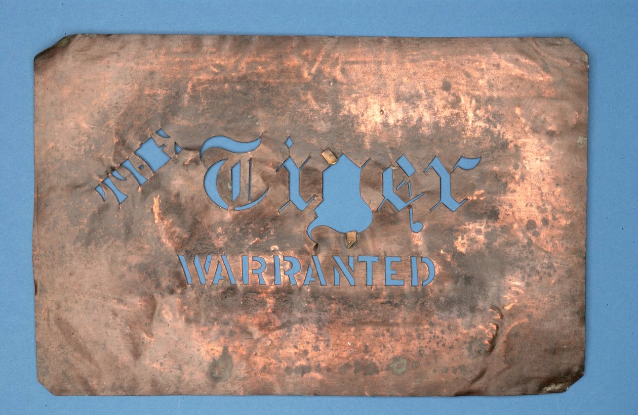 Plantilla de cobre de The Tiger, Warranted de English School