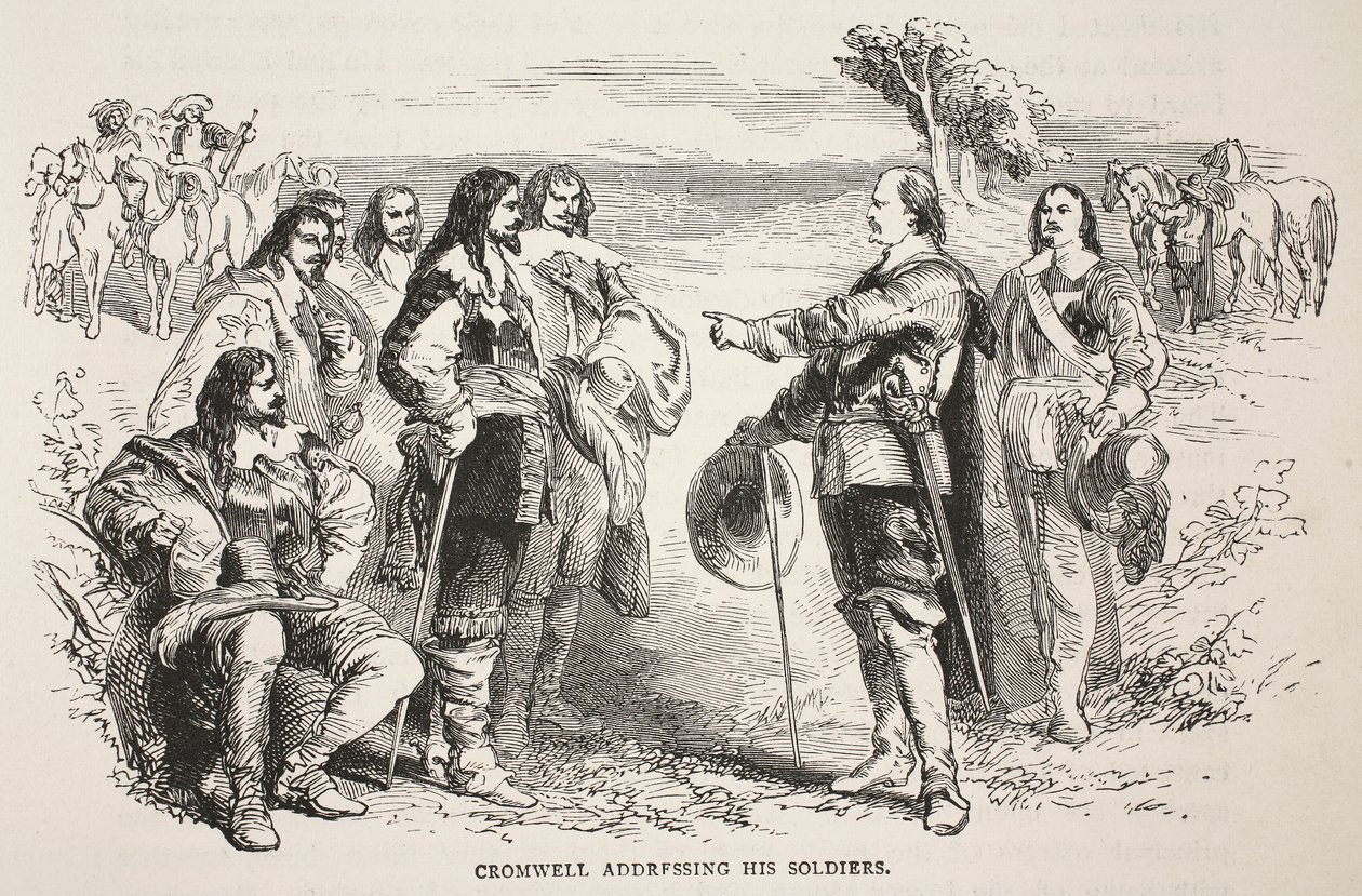 Cromwell dirigiéndose a sus soldados de English School