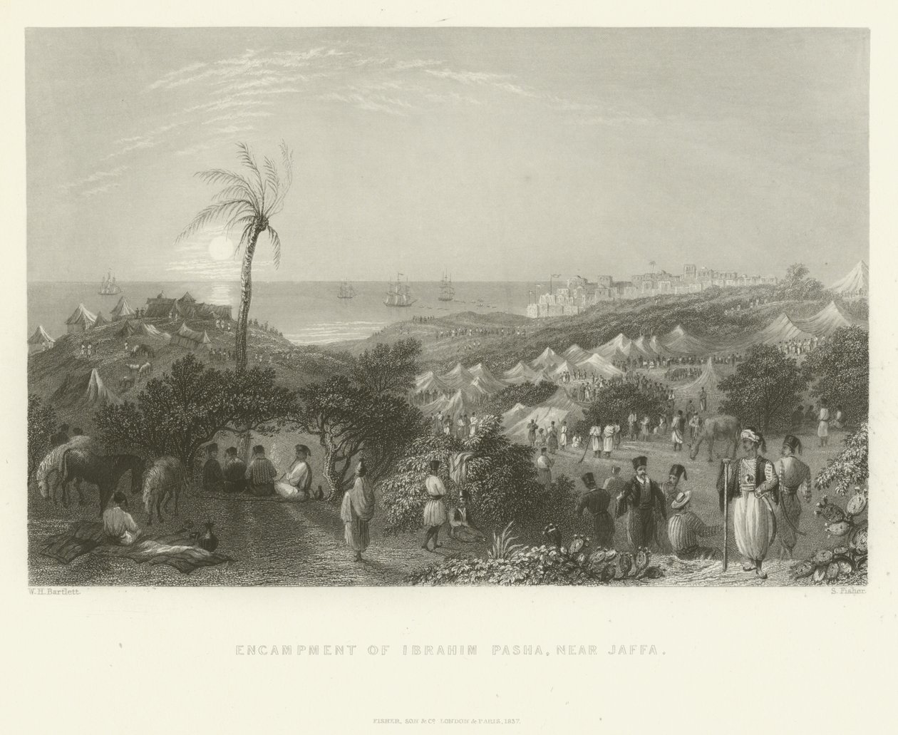 Campamento de Ibrahim Pasha, cerca de Jaffa, 1837 de English School