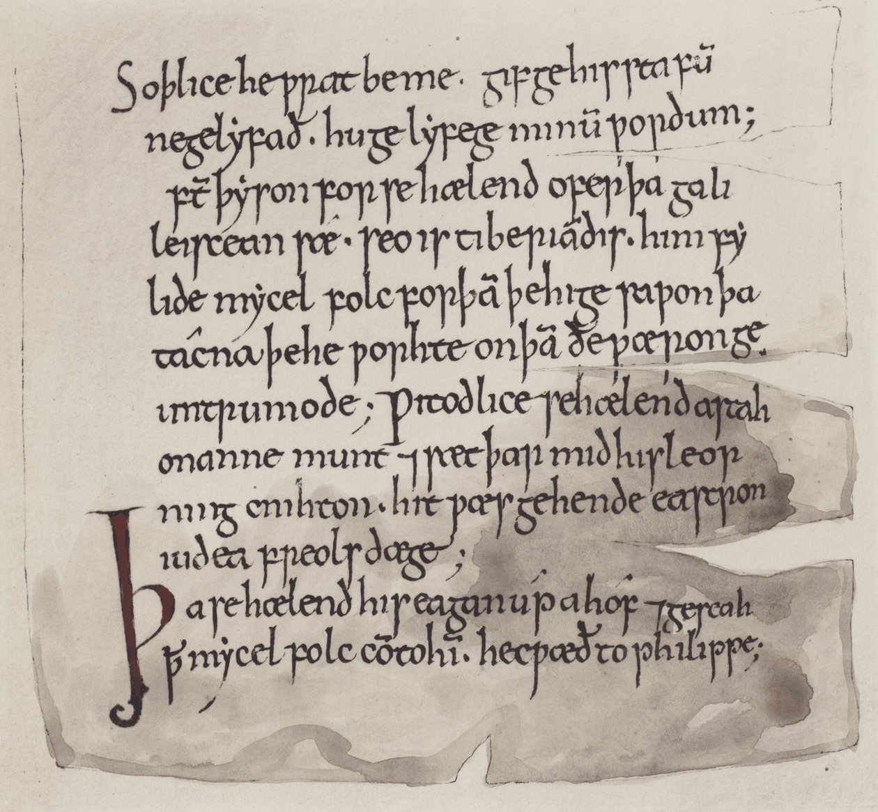 Inglés, anglosajón (litho) de English School