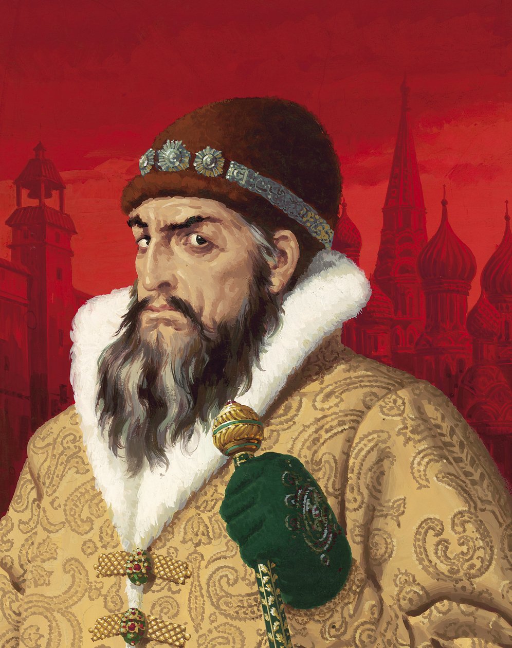 Iván el Terrible (1530-84) (gouache sobre papel) de English School