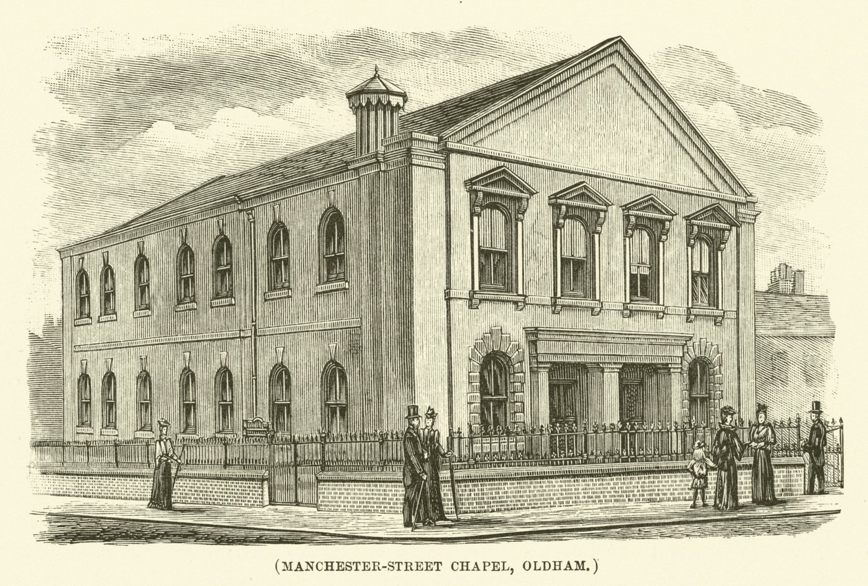 Capilla de Manchester-Street, Oldham (grabado) de English School