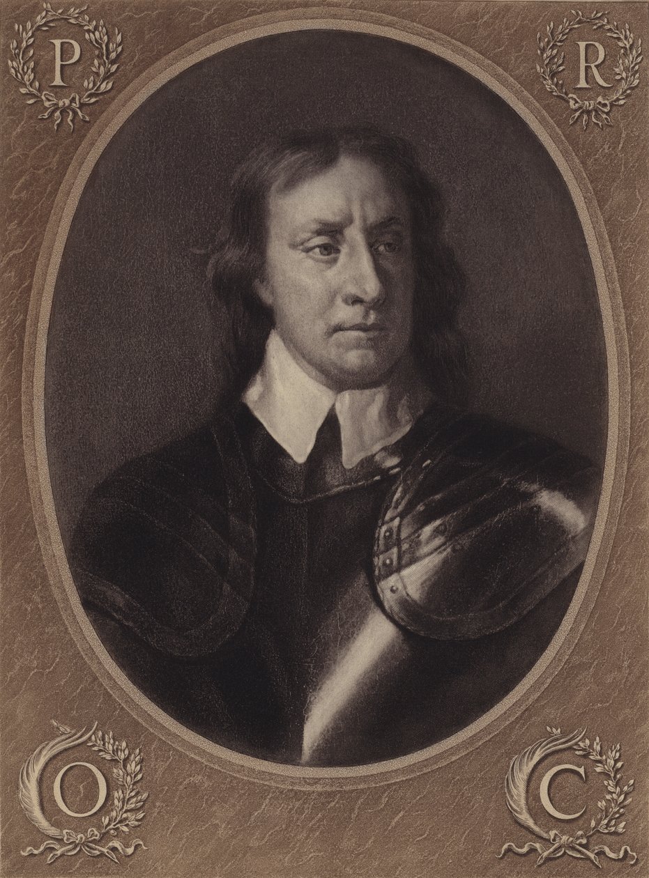 Oliver Cromwell (litografía) de English School