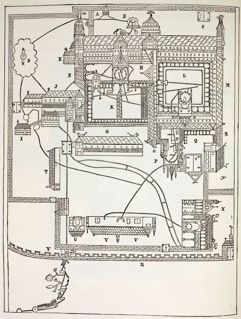 Plano del Monasterio Benedictino en Canterbury de English School