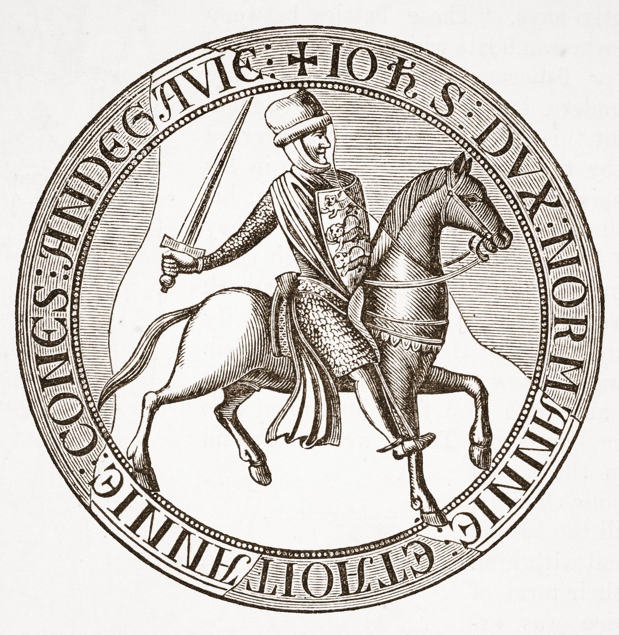 Reverso del sello del Rey Juan de English School