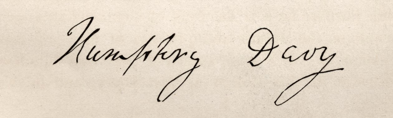Firma de Sir Humphry Davy (1778-1829) de English School