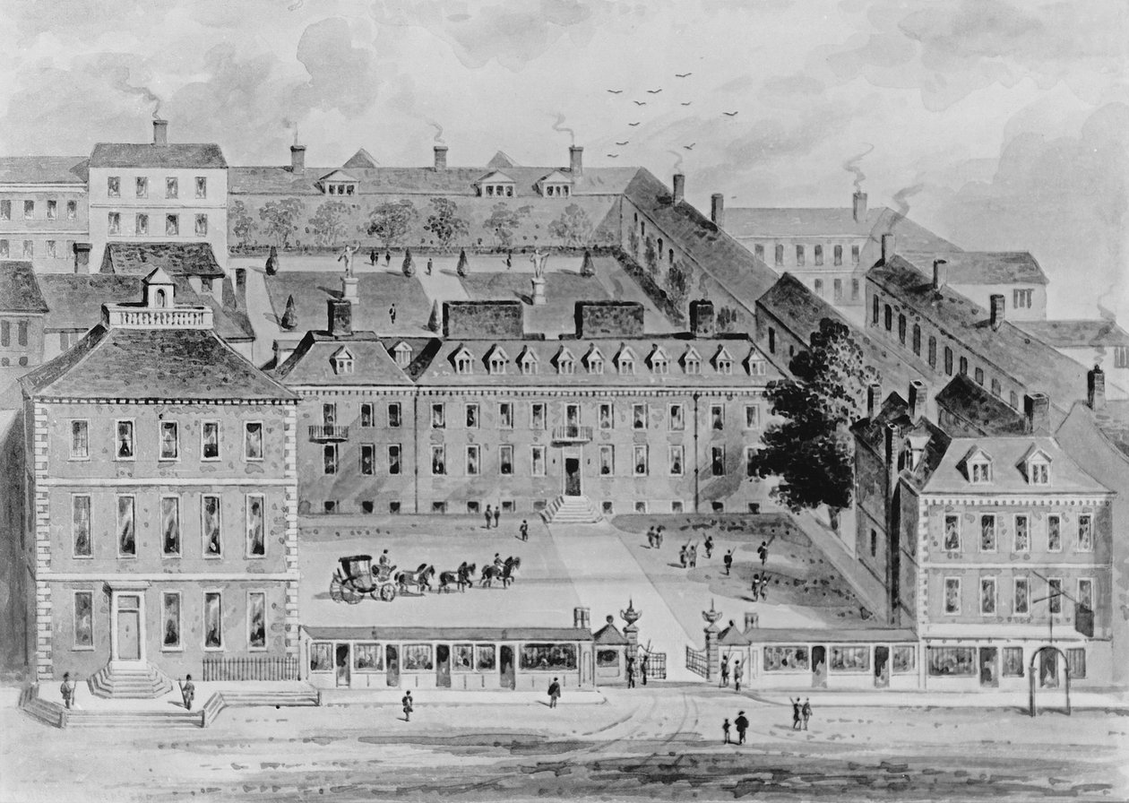 Frente sur de Leicester House, c.1720 de English School