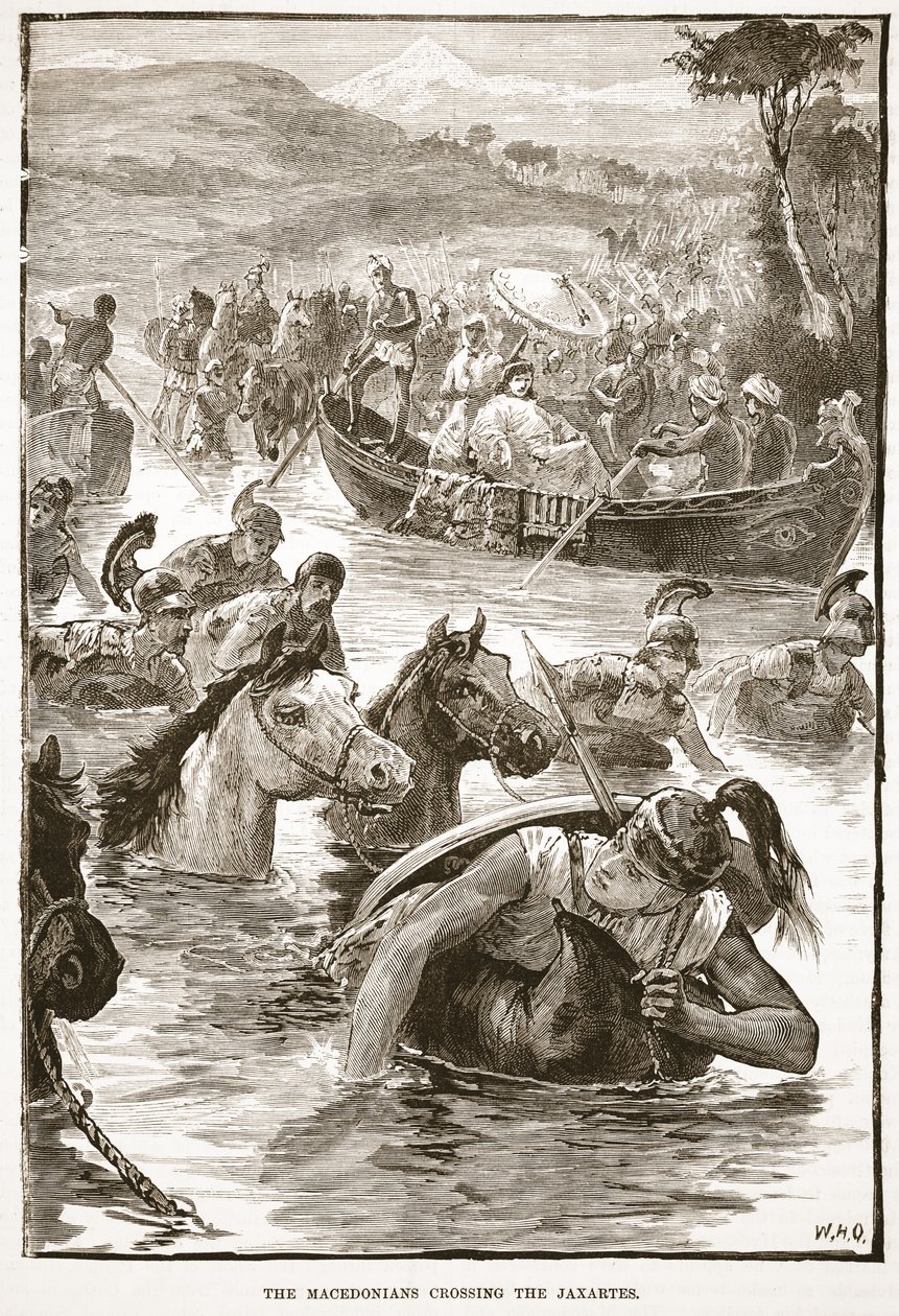 Los macedonios cruzando el Jaxartes de English School