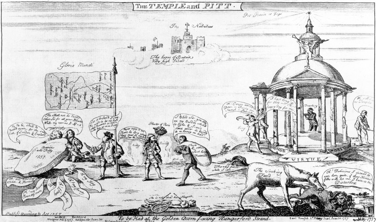 El Templo y Pitt, 1757 de English School