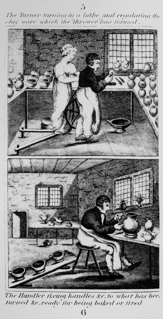 El tornero girando el torno, 1827 de English School