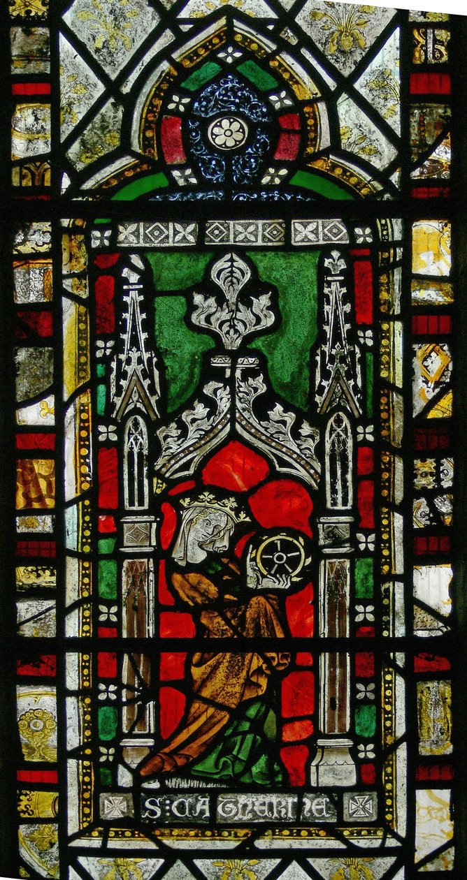 Ventana que representa a Santa Catalina de English School