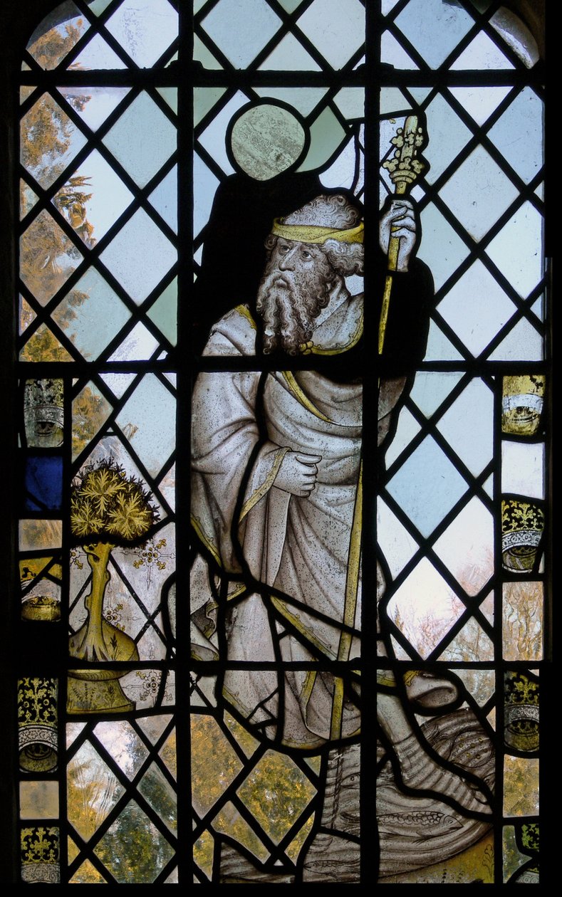 Ventana que representa a San Cristóbal de English School