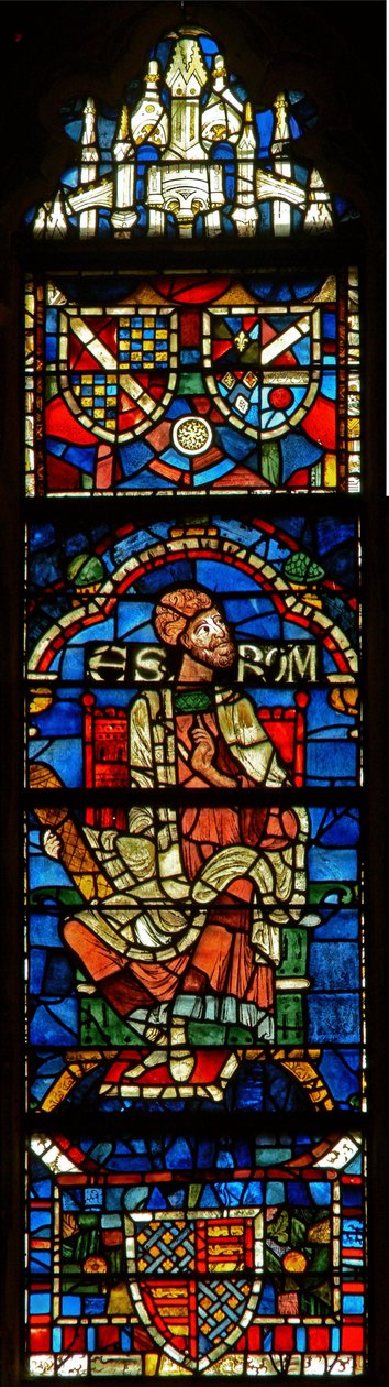 Ventana que representa una figura genealógica: Escrom de English School