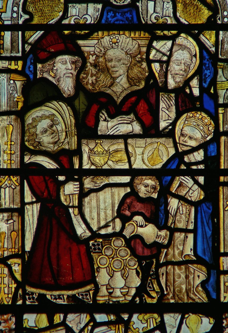 Ventana que representa las bodas de Caná de English School