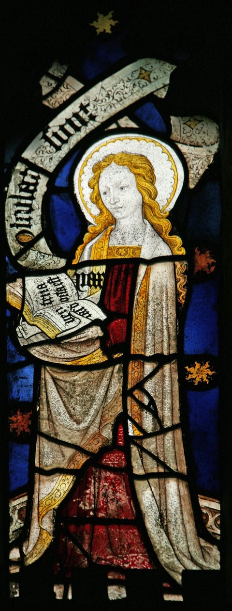 Ventana n6 que representa las Virtudes Cardinales: Paz de English School