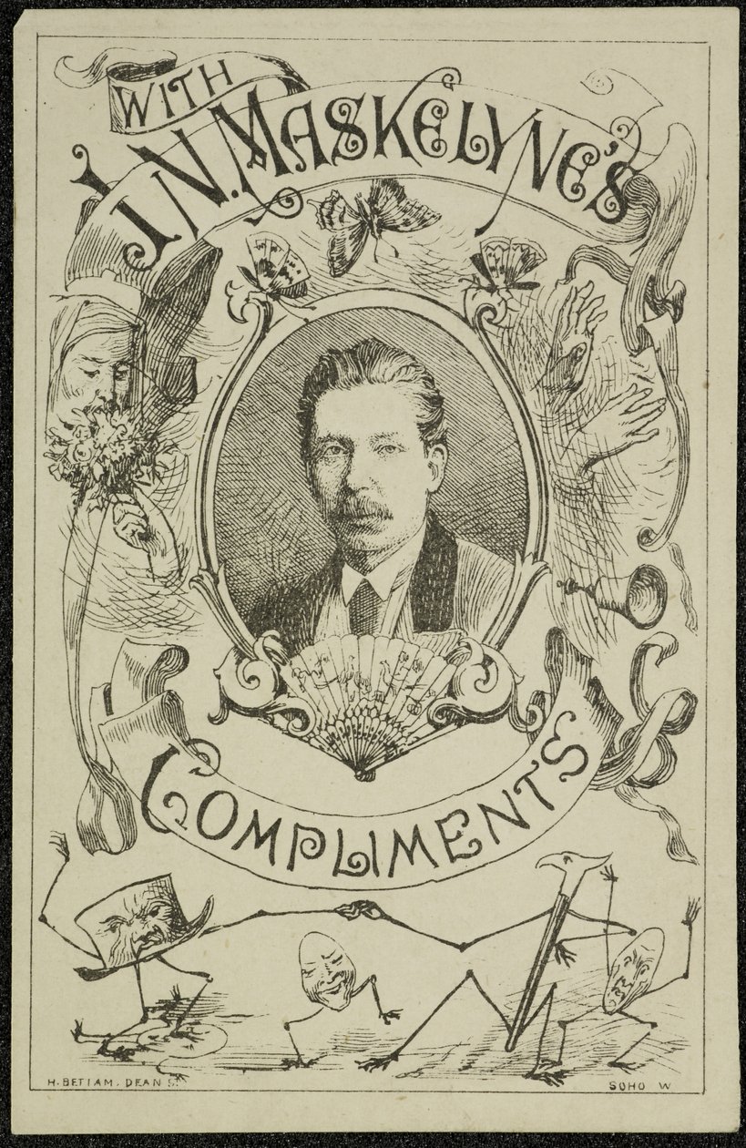 Con los cumplidos de J. N. Maskelyne, c.1875 (grabado) de English School