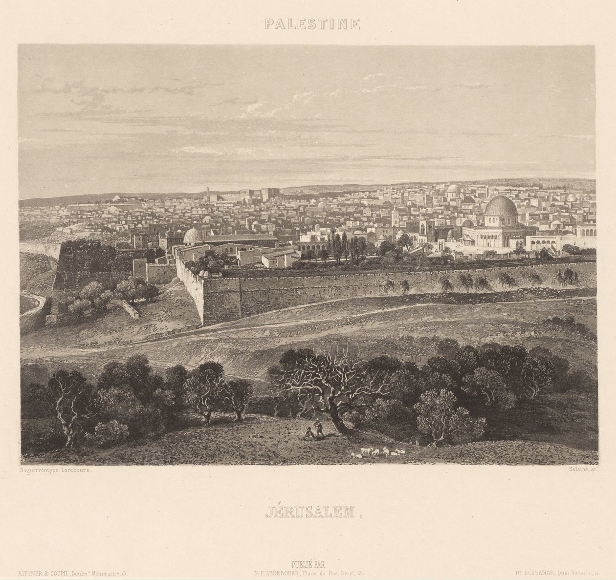 Jerusalén de Engraving by Friedrich Salathé