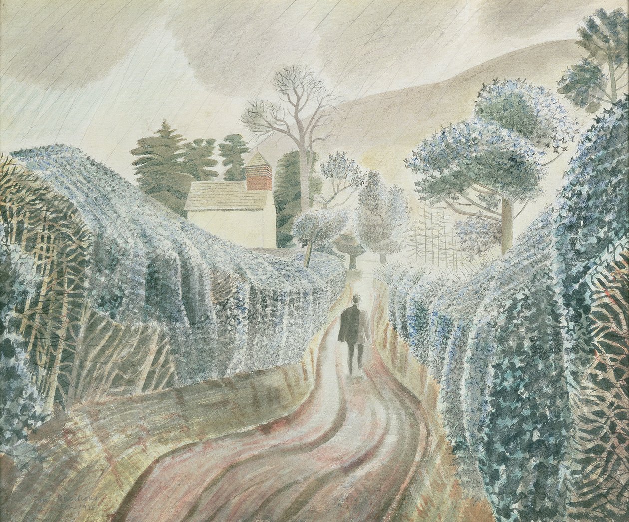 Tarde lluviosa, 1928 de Eric Ravilious