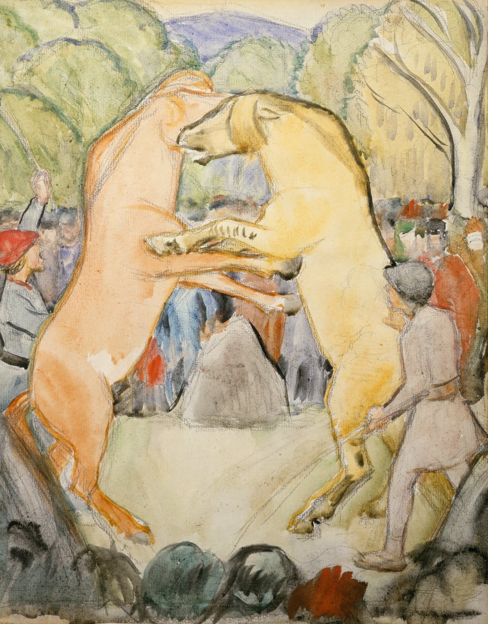 pelea de caballos de Erik Theodor Werenskiold