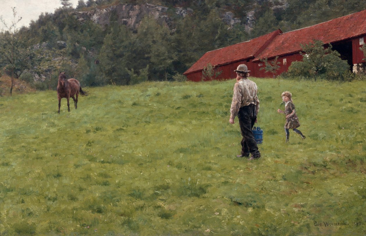 agua al caballo de Erik Theodor Werenskiold
