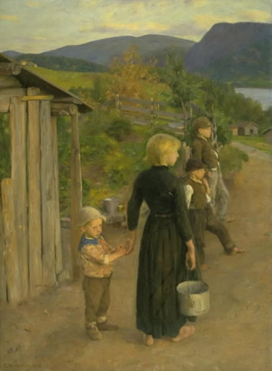 Niños esperando de Erik Theodor Werenskiold