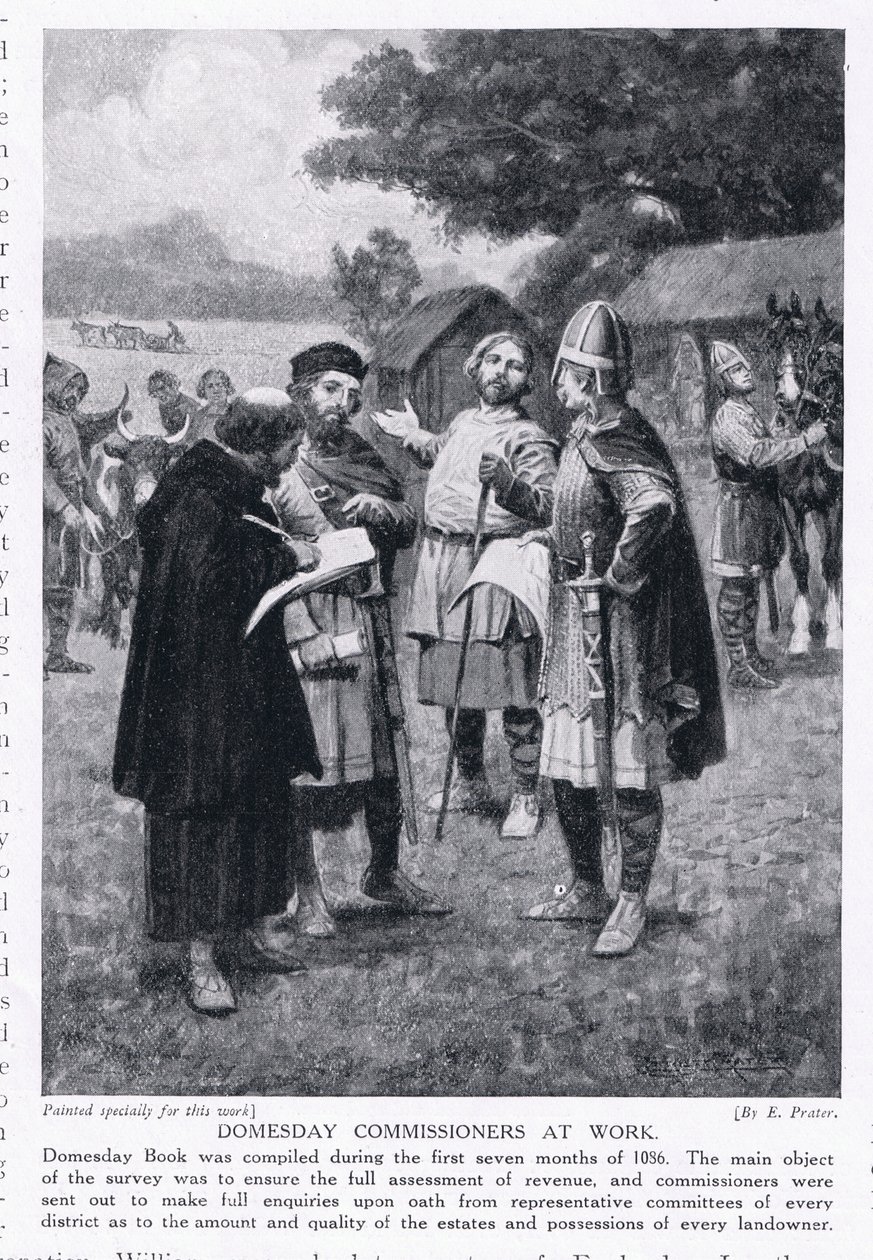 Comisionados del Domesday trabajando AD1086, 1920