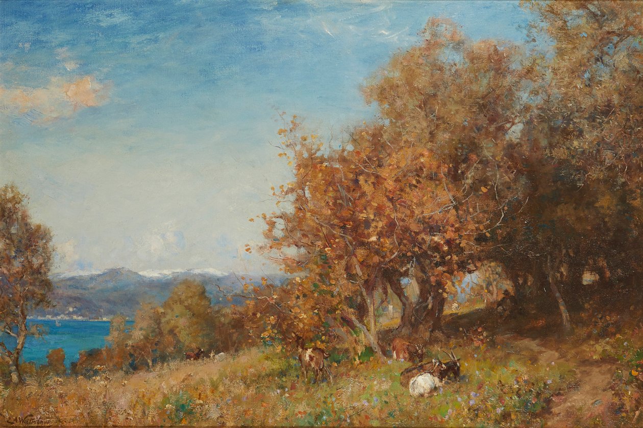 Primavera temprana en la Riviera de Ernest Albert Waterlow