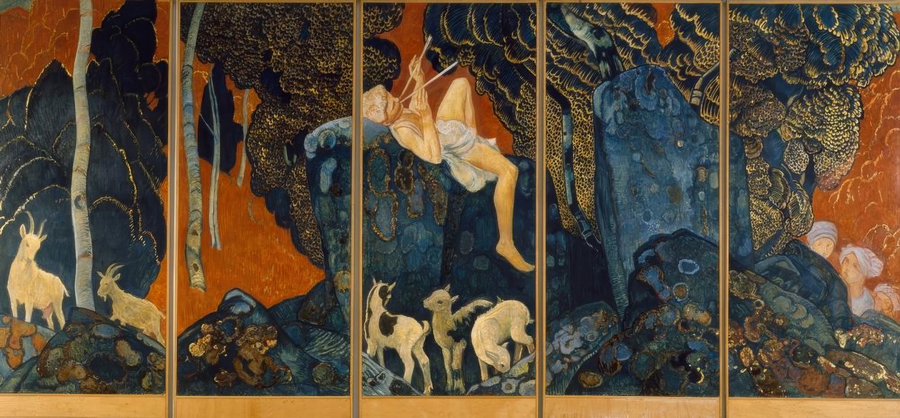 Pastor tocando la flauta de Ernest Bieler