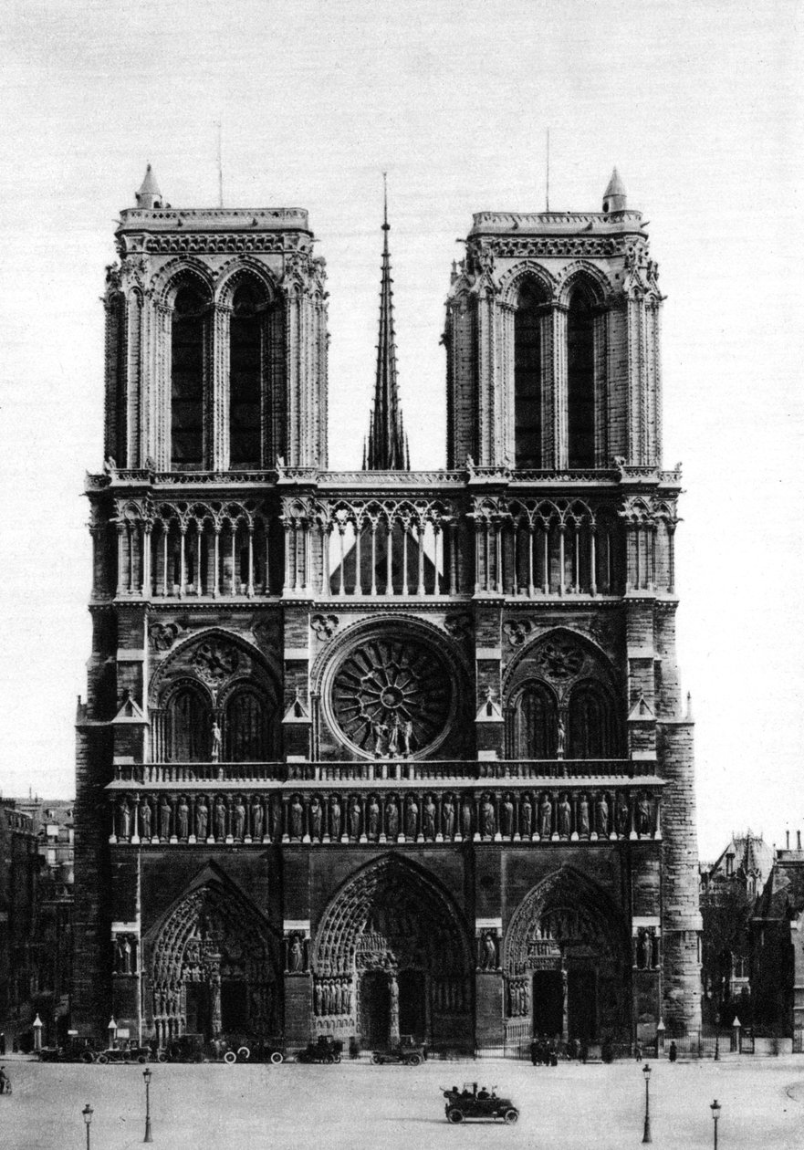 Vista frontal de Notre Dame, París, 1931 de Ernest Flammarion