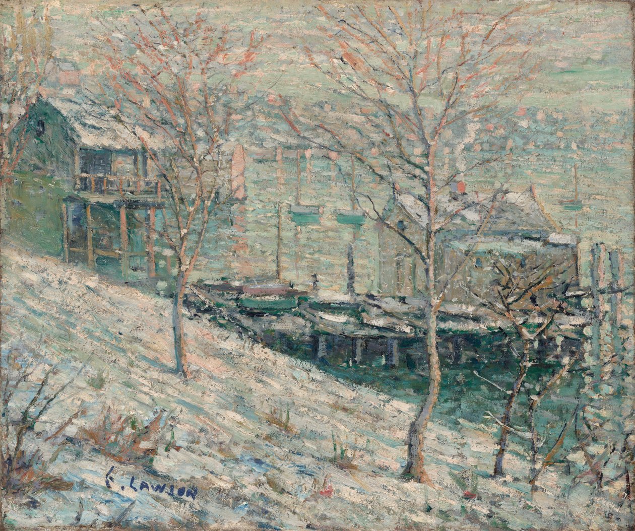 Escena de invierno del río Harlem de Ernest Lawson