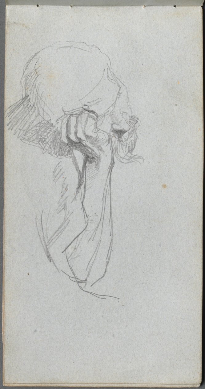 Cuaderno de bocetos, página 16: Figura melancólica de Jean Louis Ernest Meissonier