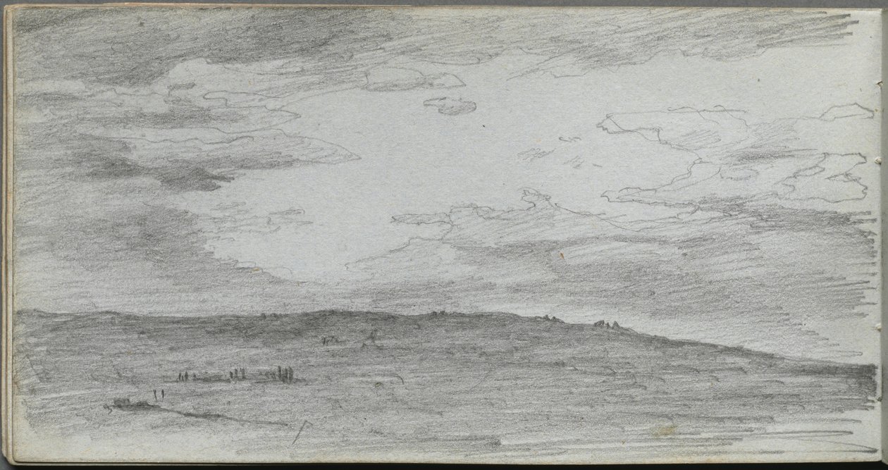Cuaderno de bocetos, página 34: Estudio de paisaje de Jean Louis Ernest Meissonier
