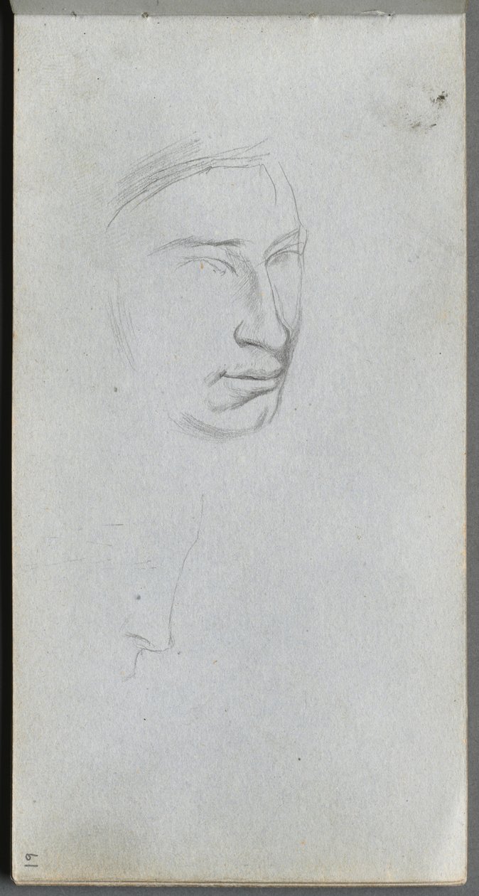 Cuaderno de bocetos, página 61: Cara, perfil de 34 vistas de Jean Louis Ernest Meissonier