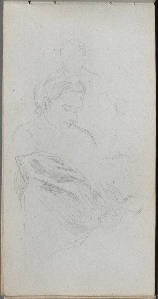 Cuaderno de bocetos, página 82: Estudio de Fgures de Ernest Meissonier