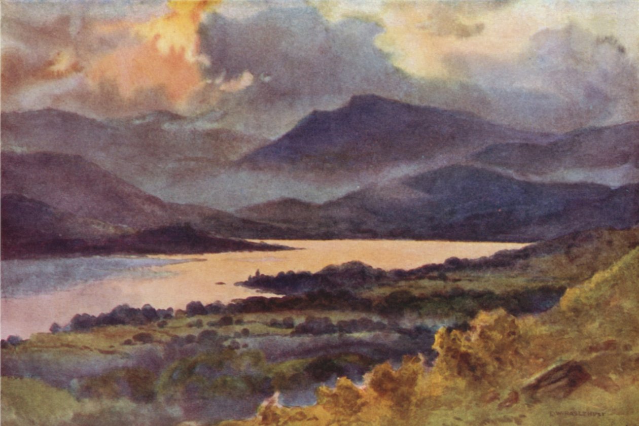 Windermere desde Orrest Head (litografía en color) de Ernest William Haslehust