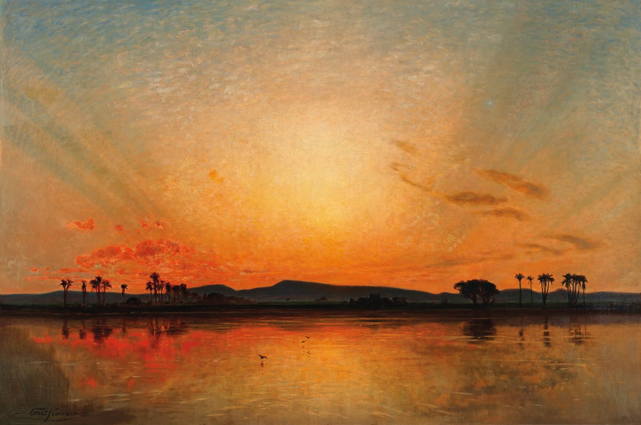Resplandor en el cielo vespertino egipcio de Ernst Koerner