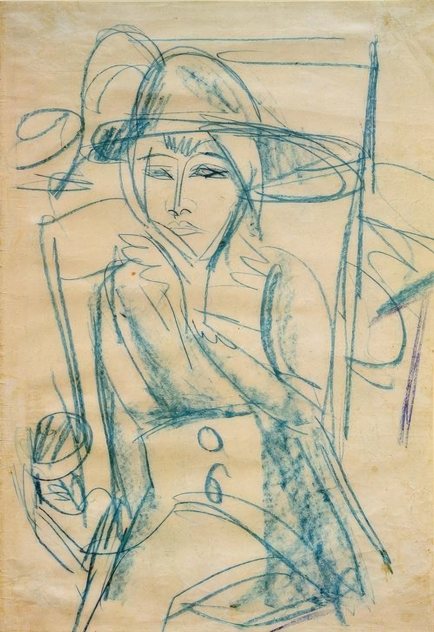 Retrato de dama (Gerda con sombrero) de Ernst Ludwig Kirchner