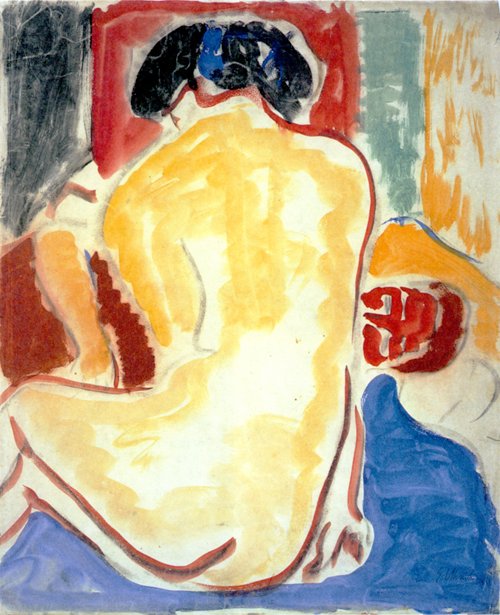 Desnudo de espalda amarilla de Ernst Ludwig Kirchner